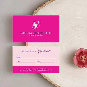 Modern Hot Pink Professional Makeup Artists Appointment Card