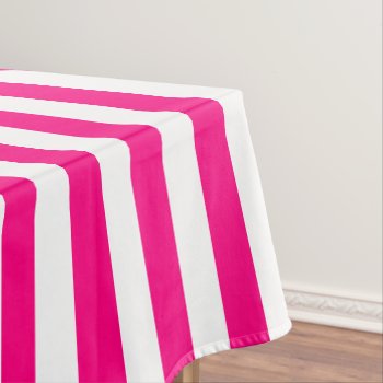 Modern Hot Pink Wide Stripe Tablecloth by Richard__Stone at Zazzle