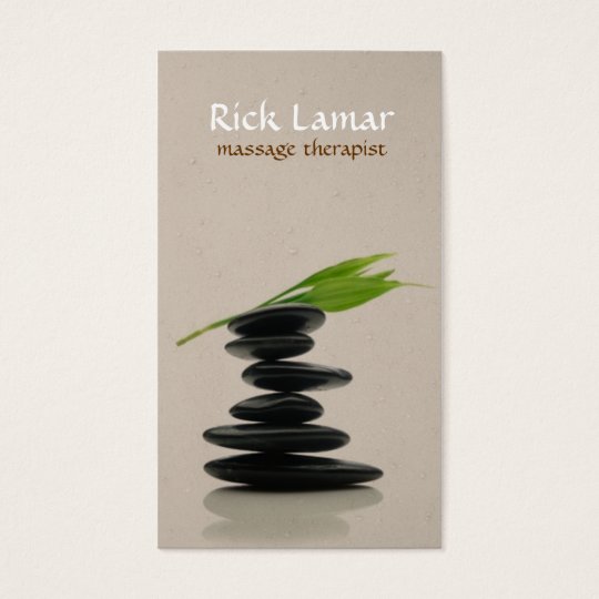 Modern Hot Stone Massage Therapist Business Card