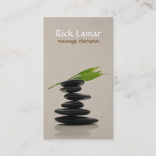 Customizable Modern Hot Stone Massage Therapist Business Card