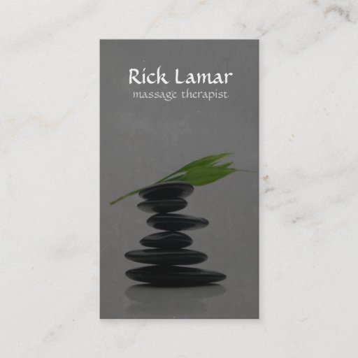 Customizable Modern Hot Stone Massage Therapist Business Card