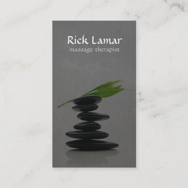 Modern Hot Stone Massage Therapist Business Card (Front)