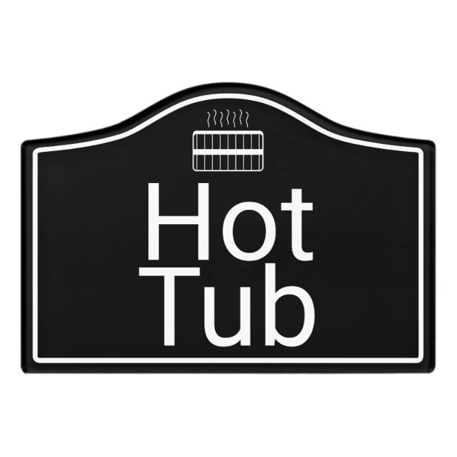 Modern Hot Tub Vacation Rental Sign (Small Crest Front)