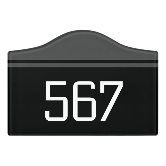 Modern hotel room number door sign template (Small Crest Front)