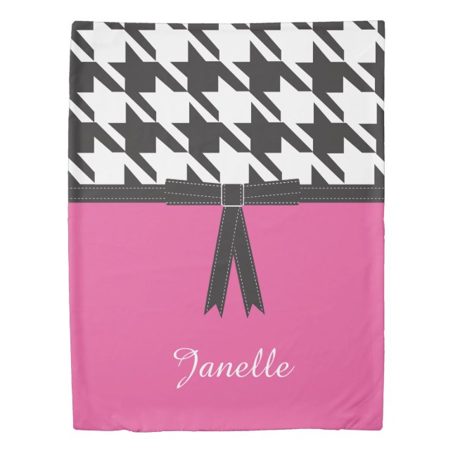 Modern Houndstooth Duvet Cover (Front)