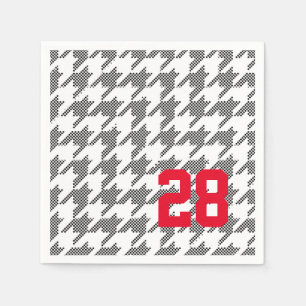 Modern Houndstooth Sports Team Player NUMBER AGE Napkins
