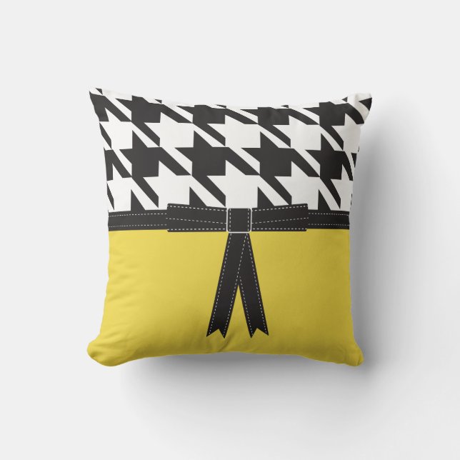 Modern Houndstooth Throw Pillow (Front)