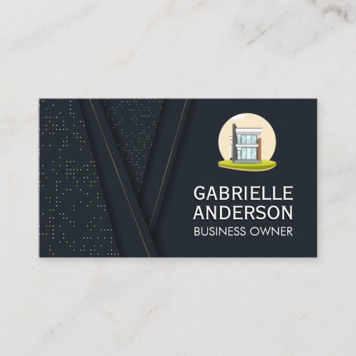 Modern House Building Icon Business Card