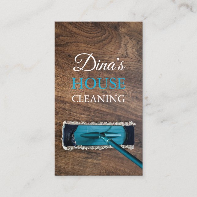 Modern House Cleaning Housekeeper Maid Business Card (Front)