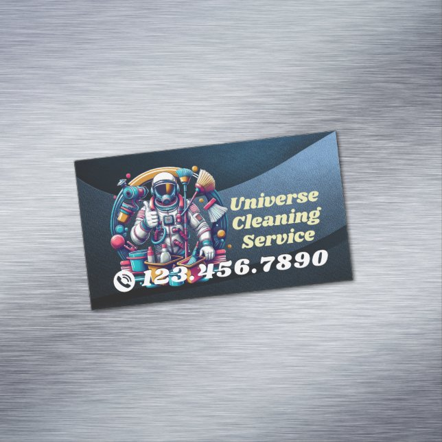 Modern House Cleaning Maid Service Housekeeping Business Card Magnet (In Situ)