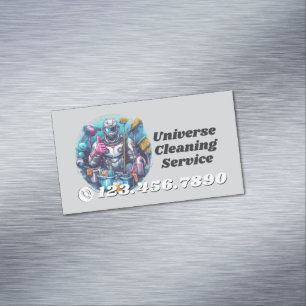 Modern House Cleaning Maid Service Housekeeping Business Card Magnet