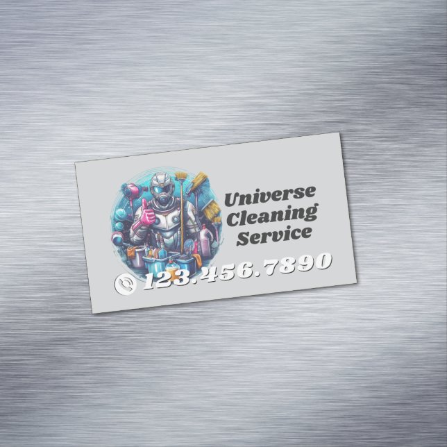 Modern House Cleaning Maid Service Housekeeping Business Card Magnet (In Situ)