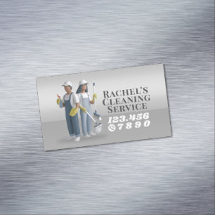 Modern House Cleaning Maid Service Housekeeping Business Card Magnet