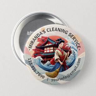 Modern House Cleaning Maid Service Housekeeping Button