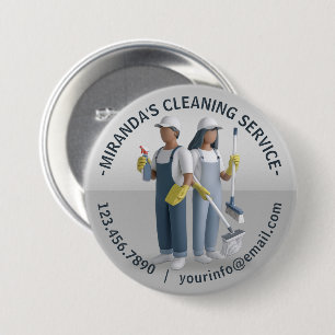Modern House Cleaning Maid Service Housekeeping Button