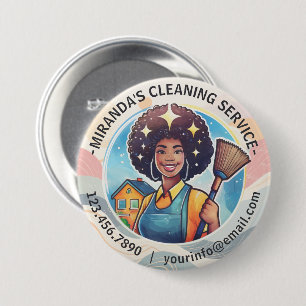 Modern House Cleaning Maid Service Housekeeping Button