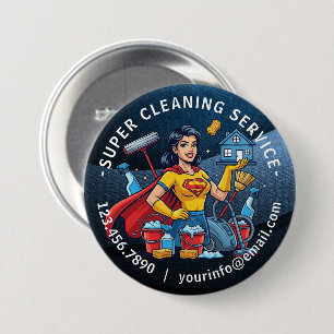 Modern House Cleaning Maid Service Housekeeping Button