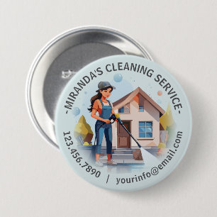Modern House Cleaning Maid Service Housekeeping Button