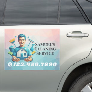 Modern House Cleaning Maid Service Housekeeping Car Magnet