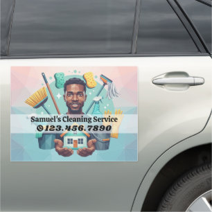 Modern House Cleaning Maid Service Housekeeping Car Magnet