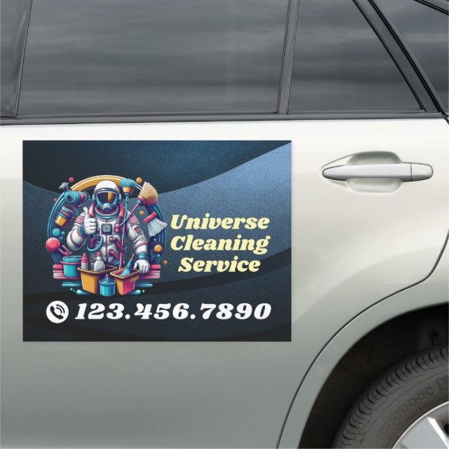 Modern House Cleaning Maid Service Housekeeping Car Magnet (In Situ)