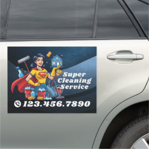 Modern House Cleaning Maid Service Housekeeping Car Magnet