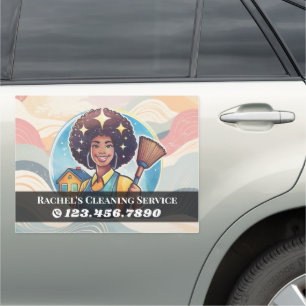 Modern House Cleaning Maid Service Housekeeping Car Magnet
