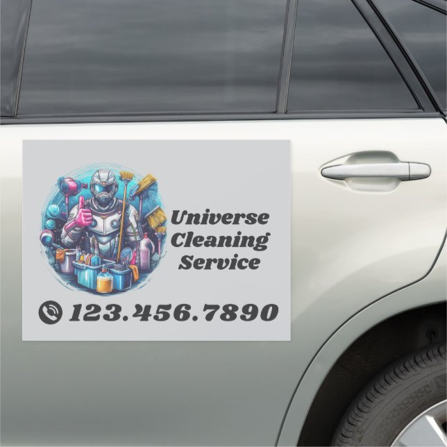 Modern House Cleaning Maid Service Housekeeping Car Magnet (In Situ)