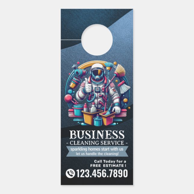 Modern House Cleaning Maid Service Housekeeping Do Door Hanger (Front)