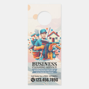 Modern House Cleaning Maid Service Housekeeping Do Door Hanger