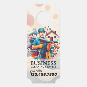 Modern House Cleaning Maid Service Housekeeping Door Hanger