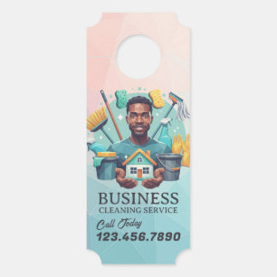Modern House Cleaning Maid Service Housekeeping Door Hanger