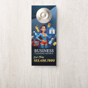 Modern House Cleaning Maid Service Housekeeping Door Hanger