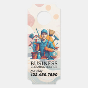 Modern House Cleaning Maid Service Housekeeping Door Hanger