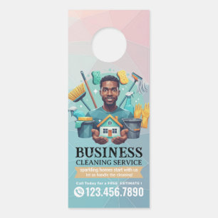 Modern House Cleaning Maid Service Housekeeping Door Hanger