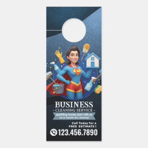 Modern House Cleaning Maid Service Housekeeping Door Hanger