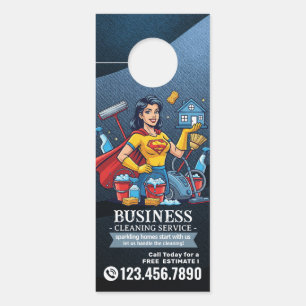 Modern House Cleaning Maid Service Housekeeping Door Hanger