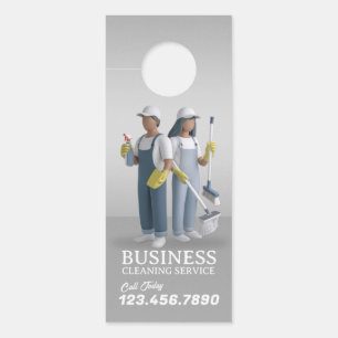 Modern House Cleaning Maid Service Housekeeping Door Hanger