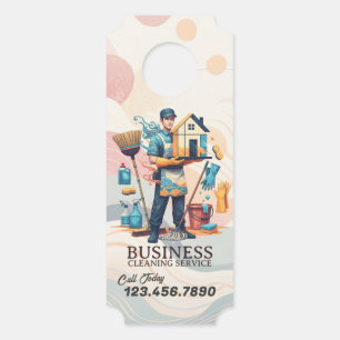 Modern House Cleaning Maid Service Housekeeping Door Hanger