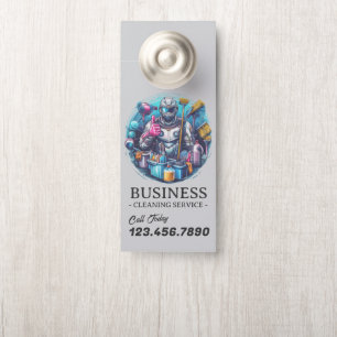 Modern House Cleaning Maid Service Housekeeping Door Hanger