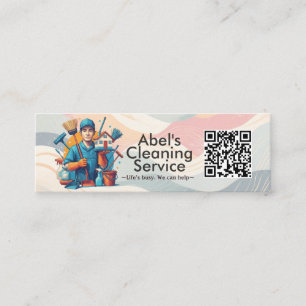 Modern House Cleaning Maid Service Housekeeping Mini Business Card