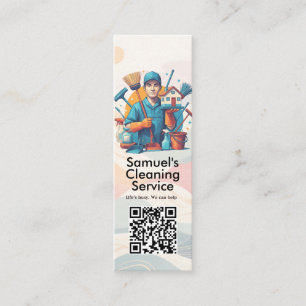 Modern House Cleaning Maid Service Housekeeping Mini Business Card