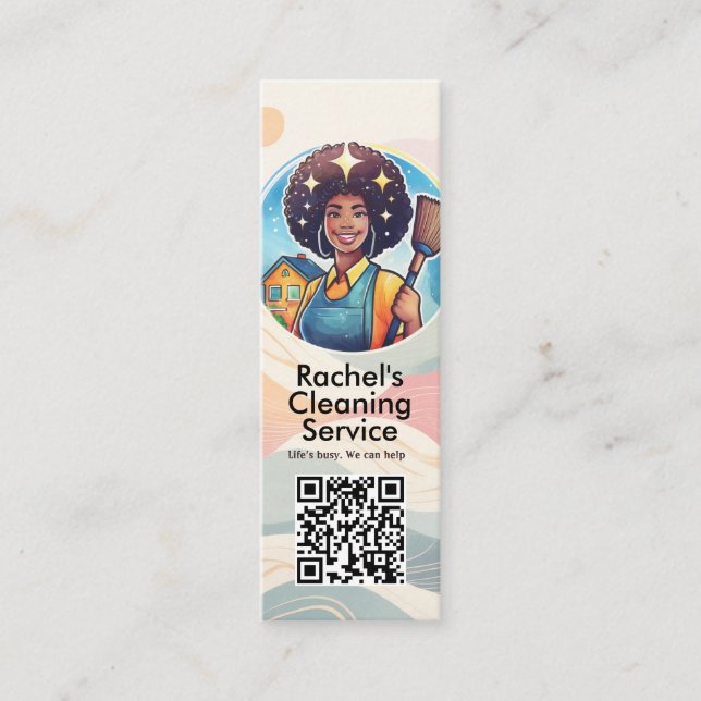 Modern House Cleaning Maid Service Housekeeping Mini Business Card (Front)