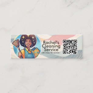 Modern House Cleaning Maid Service Housekeeping Mini Business Card