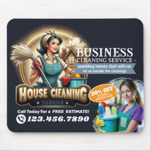 Modern House Cleaning Maid Service Housekeeping Mouse Pad