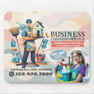 Modern House Cleaning Maid Service Housekeeping Mouse Pad