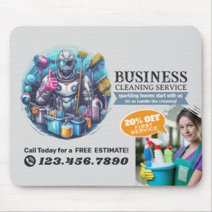 Modern House Cleaning Maid Service Housekeeping Mouse Pad