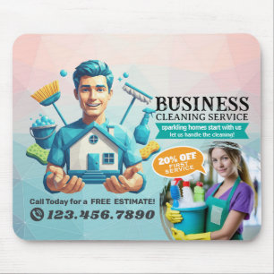 Modern House Cleaning Maid Service Housekeeping Mouse Pad