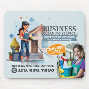 Modern House Cleaning Maid Service Housekeeping Mouse Pad