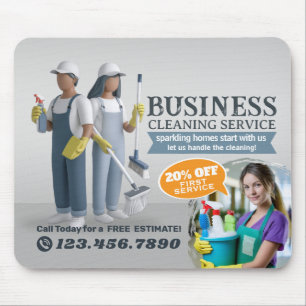 Modern House Cleaning Maid Service Housekeeping Mouse Pad
